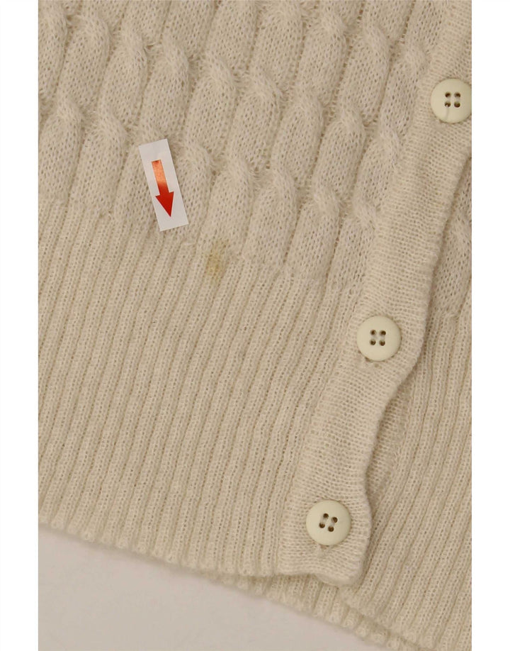 Vintage Womens Cardigan Sweater UK 10 Small White