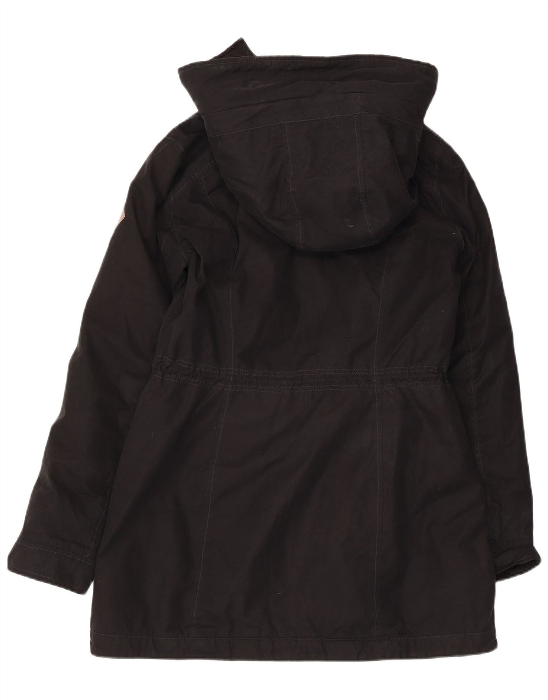 HOLLISTER Womens Hooded Parka Jacket UK 14 Medium Black Polyester