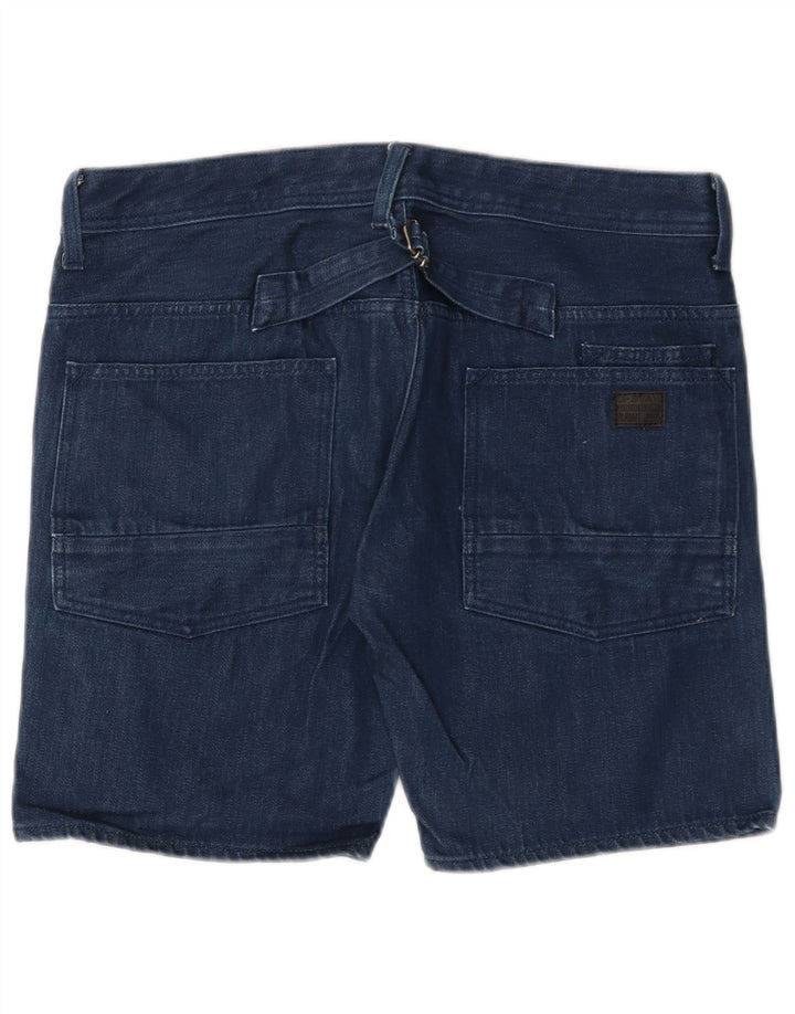G-Star Mens Denim Shorts W34 Large Navy Blue Cotton