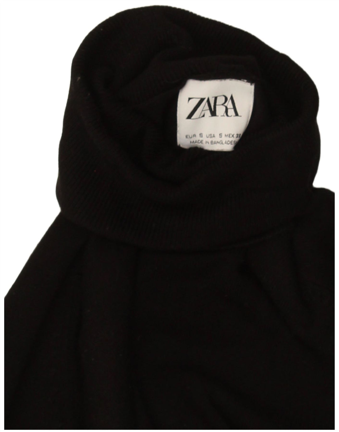 Zara Womens Roll Neck Jumper Sweater UK 10 Small Black