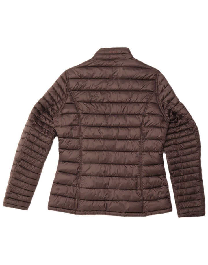 Barbour Womens Winter Tartan Padded Jacket UK 14 Large Grey Winter