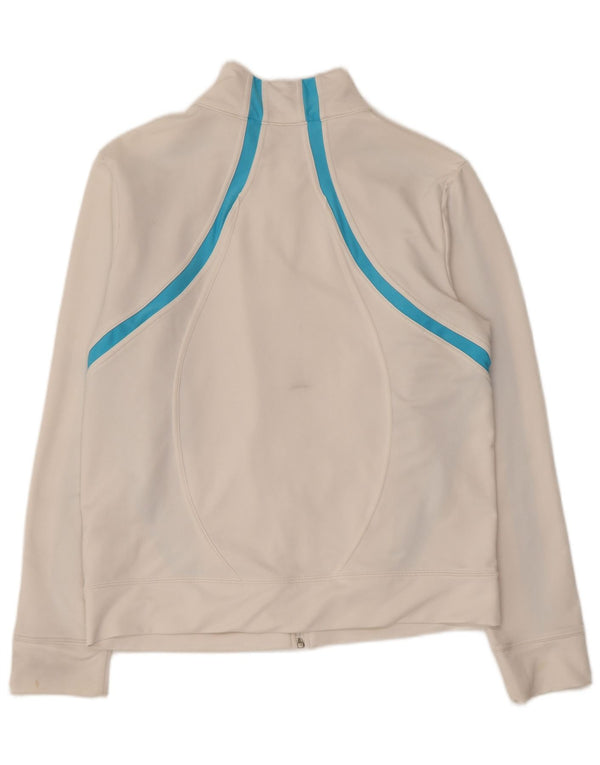 NIKE Womens Fit Dry Tracksuit Top Jacket US 12/14 Large White Colourblock