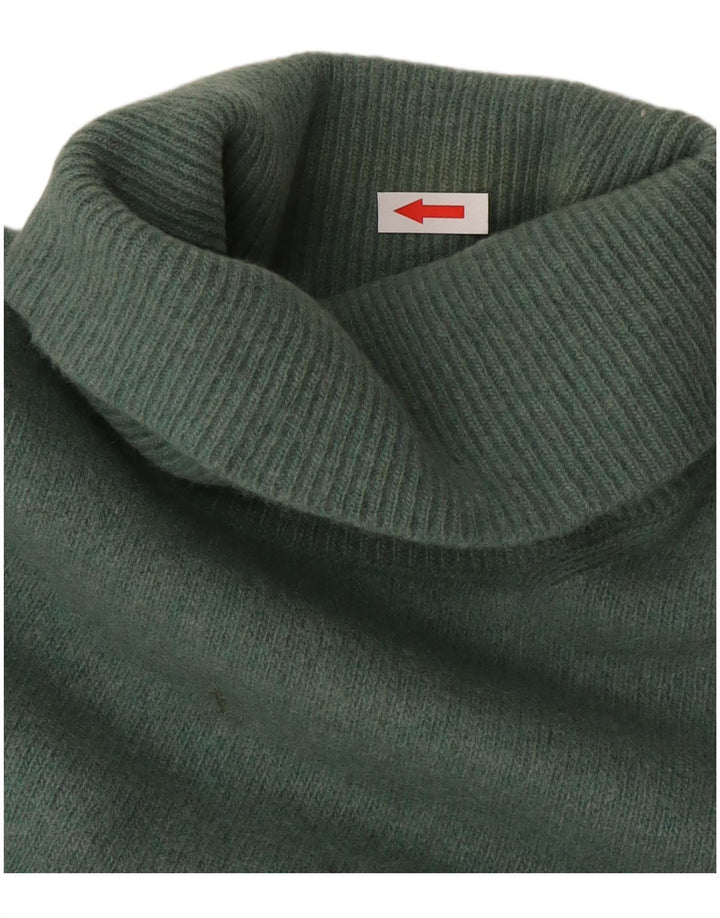 Trussardi Mens Roll Neck Jumper Sweater Medium Green Wool