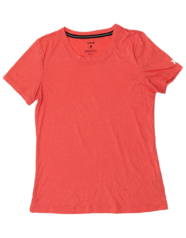 Hurley Womens T-Shirt Top UK 10 Small Orange Flecked Polyester