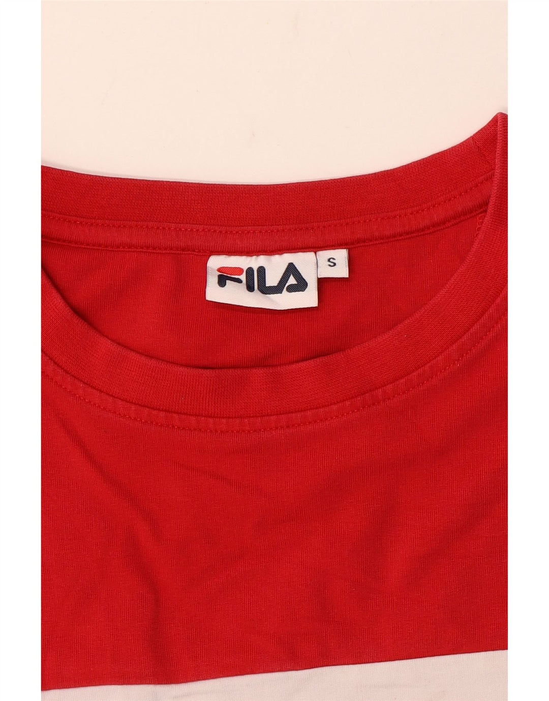 Fila Womens Graphic Sweatshirt Jumper UK 10 Small Red Colourblock