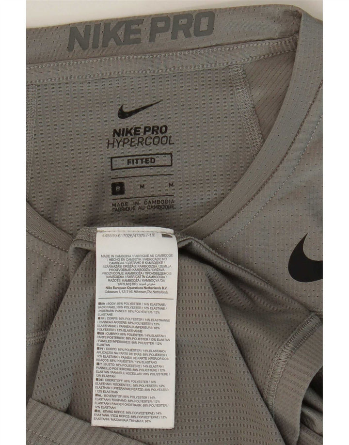 Nike Mens Fitted T-Shirt Top Medium Grey Polyester