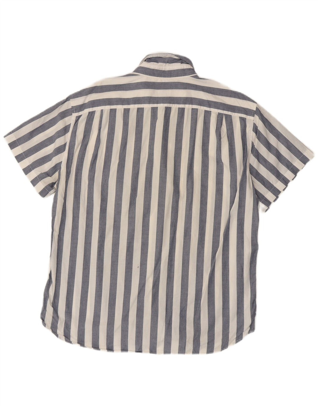 J. CREW Mens Short Sleeve Slim Shirt XL Blue Striped Cotton