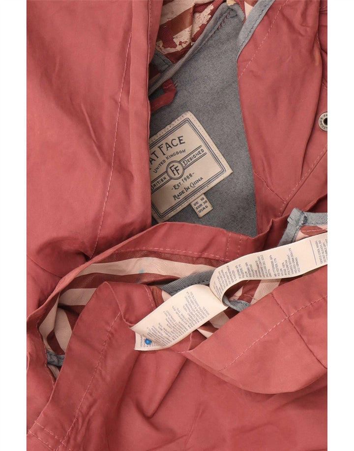 Fat Face Womens Hooded Duffle Jacket UK 10 Small Pink Polyester