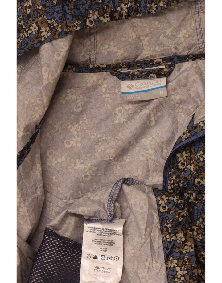 COLUMBIA Womens Hooded Rain Jacket UK 14 Medium Multicoloured Floral