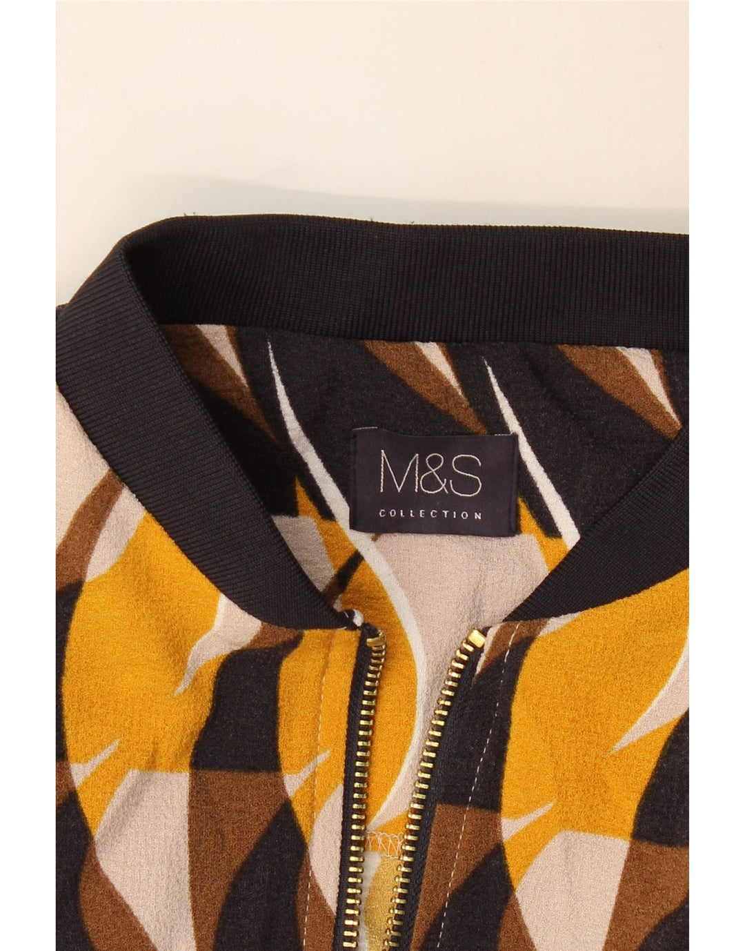 MARKS & SPENCER Womens Bomber Jacket UK 14 Medium Multicoloured Geometric