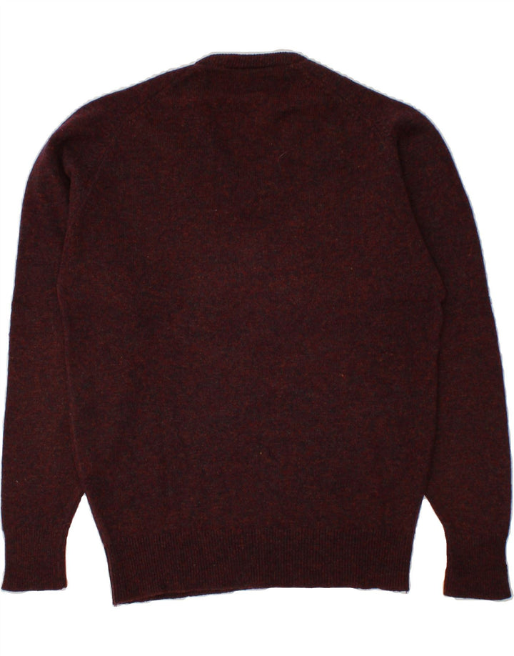BHS Mens V-Neck Jumper Sweater Medium Red Flecked Lambswool Vintage Bhs and Second-Hand Bhs from Messina Hembry 