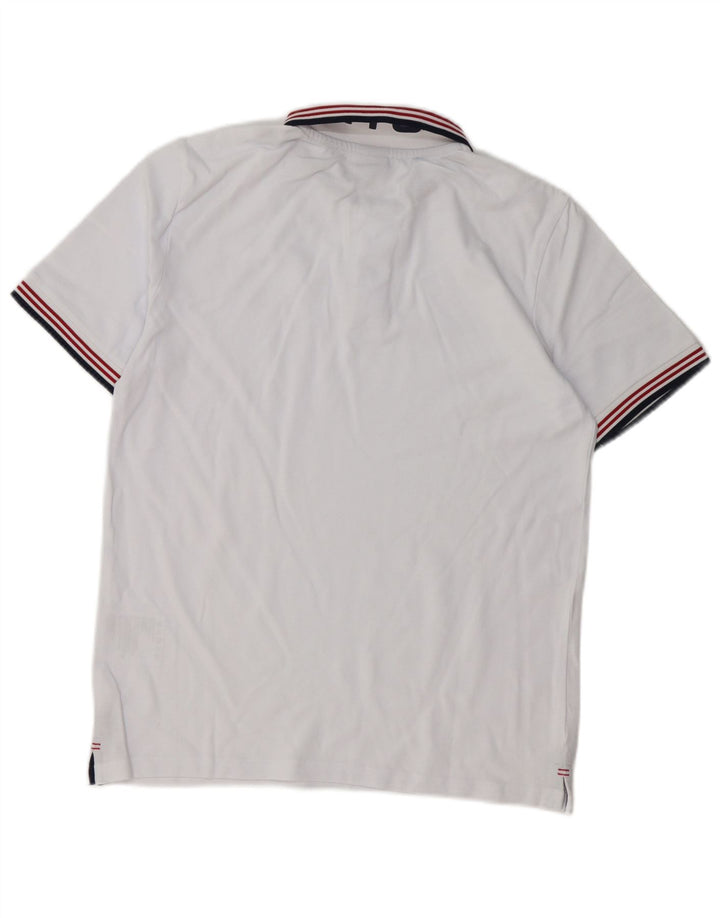 North Sails Mens Graphic Polo Shirt Small White Cotton
