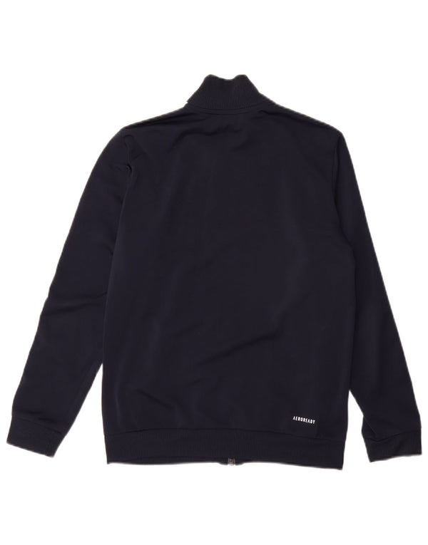 ADIDAS Boys Aeroready Tracksuit Top Jacket 11-12 Years Navy Blue