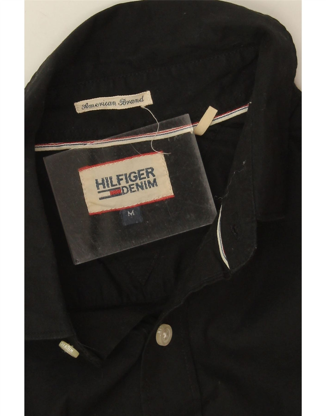 Tommy Hilfiger Mens Shirt Medium Black Cotton