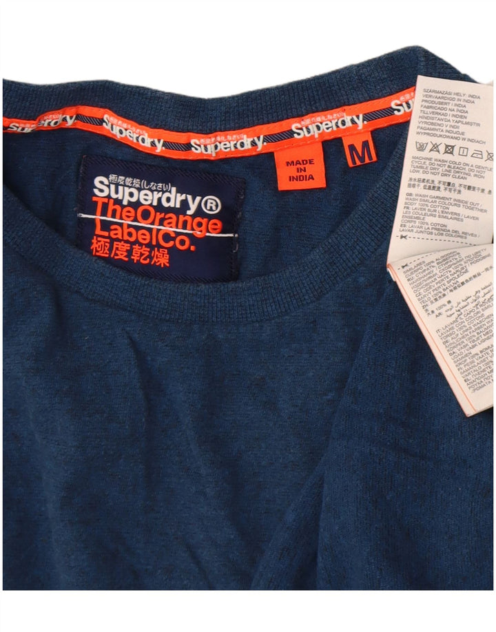 Superdry Mens Top Long Sleeve Medium Navy Blue Cotton