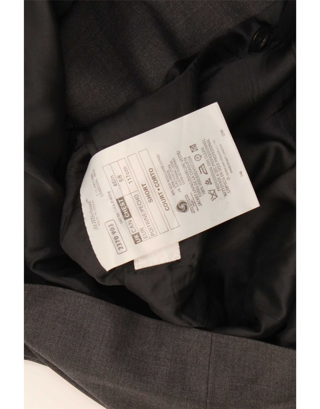 Marks & Spencer Mens Double Breasted Blazer Jacket UK 46 XL Grey New Wool