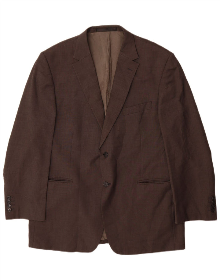 Marks & Spencer Mens 2 Button Blazer Jacket UK 44 2XL Grey Virgin Wool