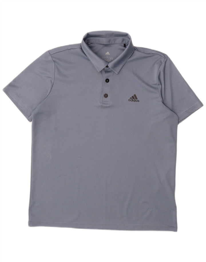 Adidas Mens Aeroready Polo Shirt Large Blue Polyester
