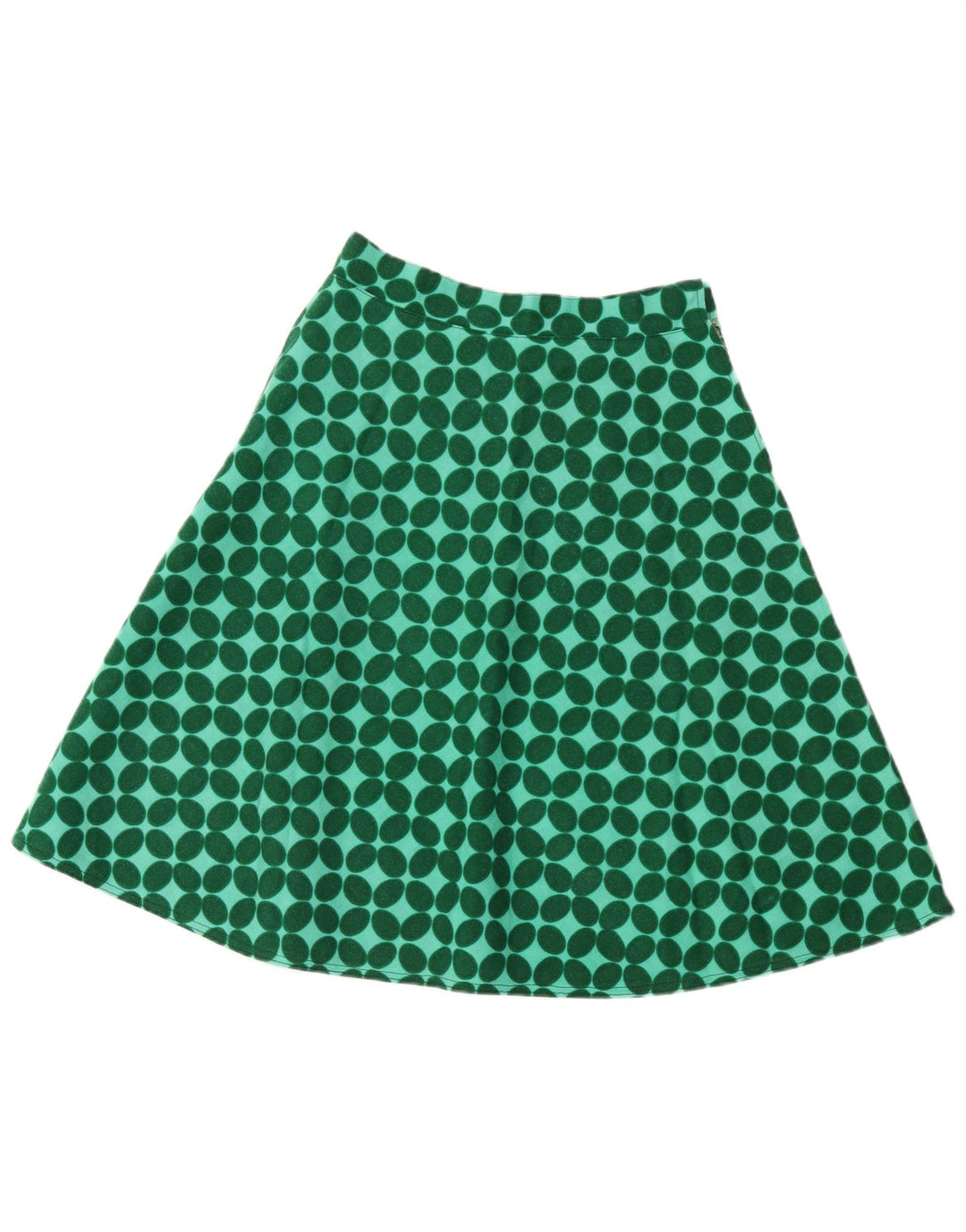Vintage Womens A-Line Skirt W28 Medium Green Geometric