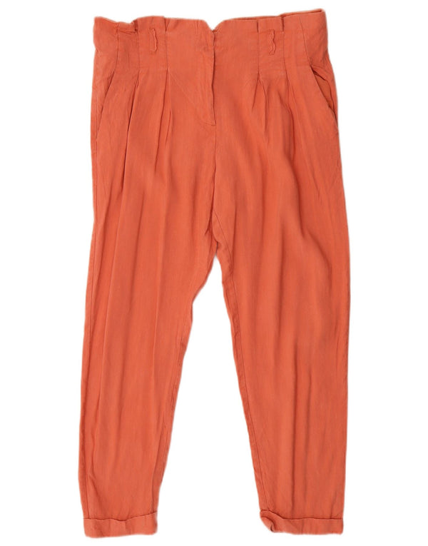 Topshop Womens Pegged Cropped Trousers UK 12 Medium W30 L25 Orange