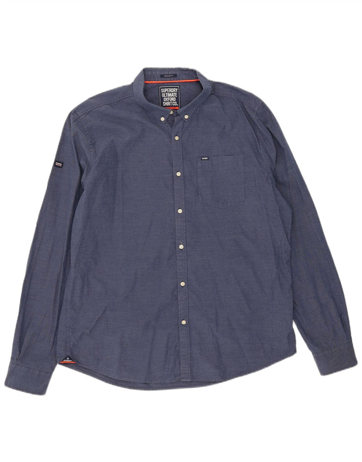 Superdry Mens Regular Fit Shirt XL Blue Cotton