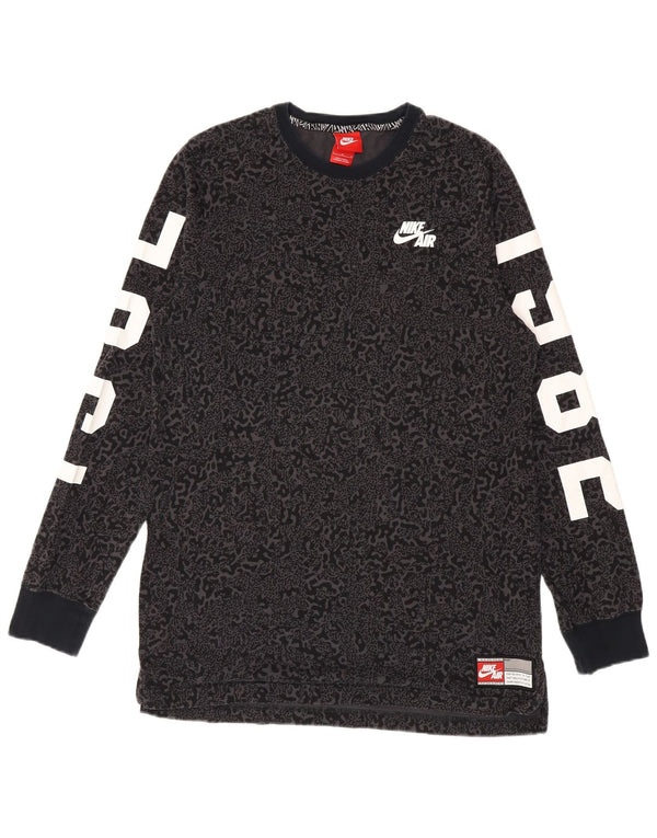 Nike Mens Graphic Top Long Sleeve Large Black Animal Print Cotton