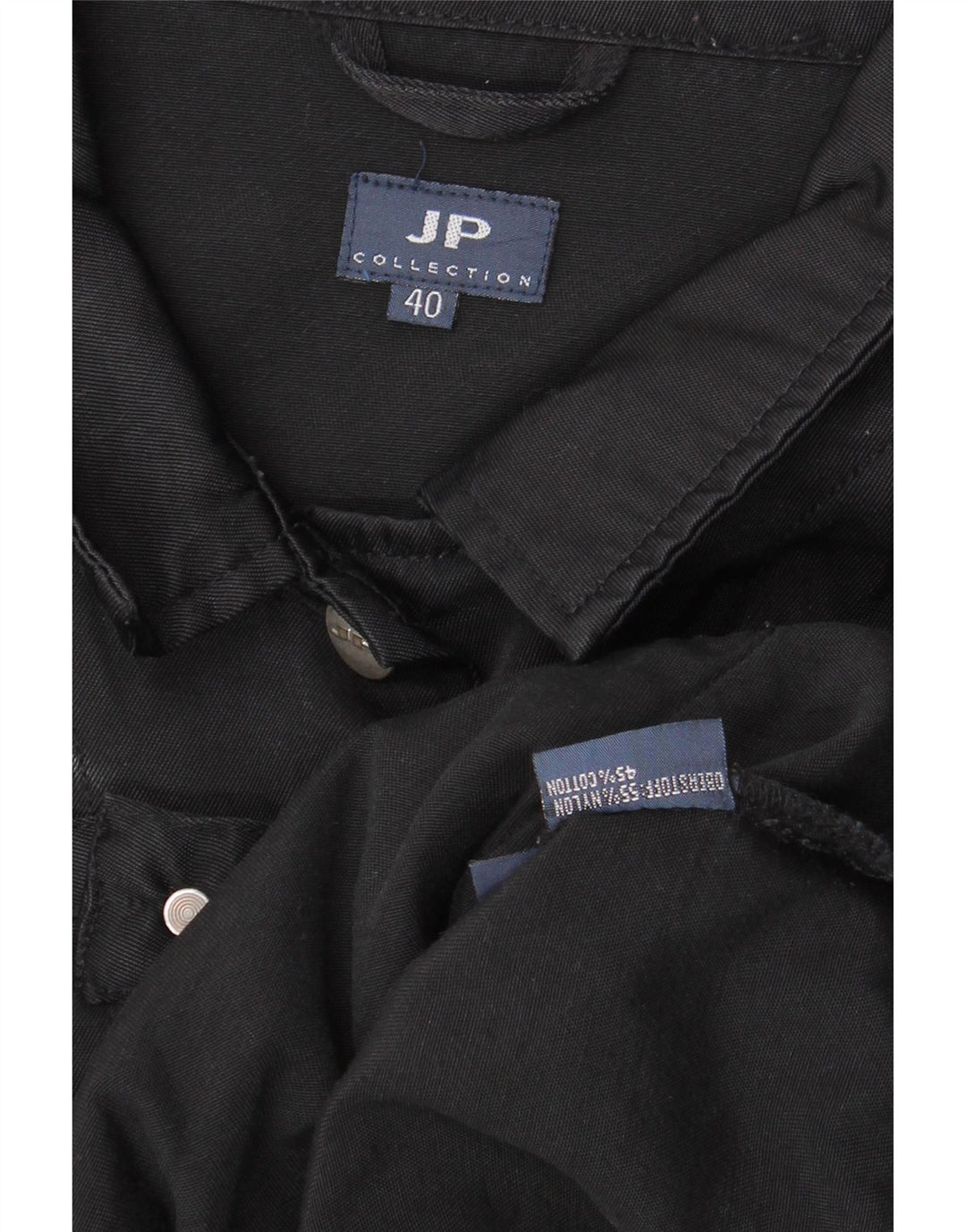 JP COLLECTION Womens Crop Bomber Jacket EU 40 Medium Black Nylon