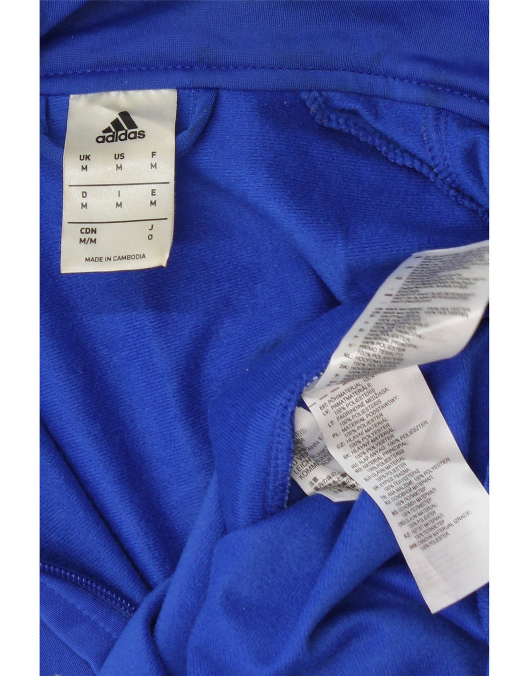 ADIDAS Mens Tracksuit Top Jacket Medium Blue Polyester