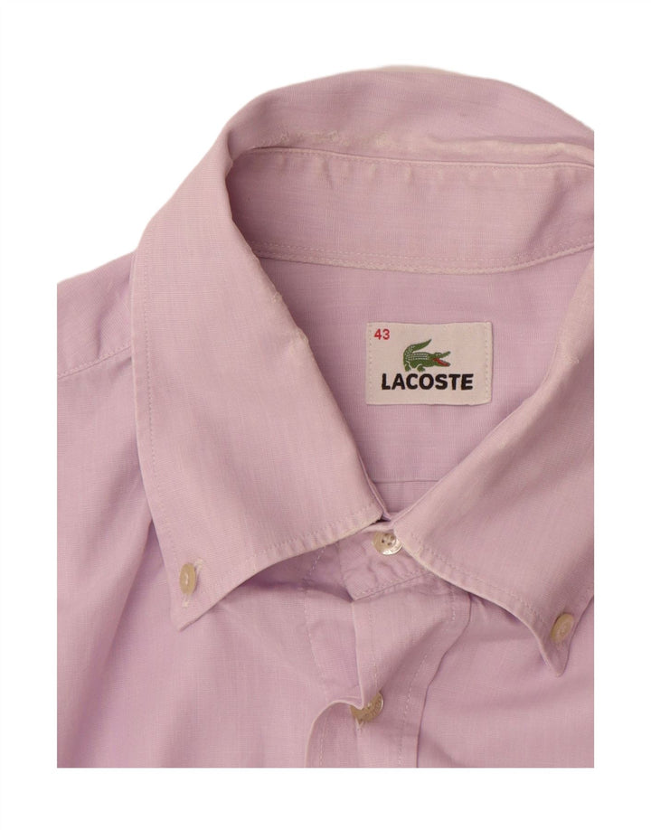 LACOSTE Mens Short Sleeve Shirt Size 43 XL Pink