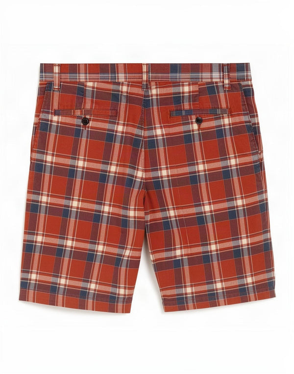 Dockers Mens Chino Shorts W34 Large Red Check Cotton