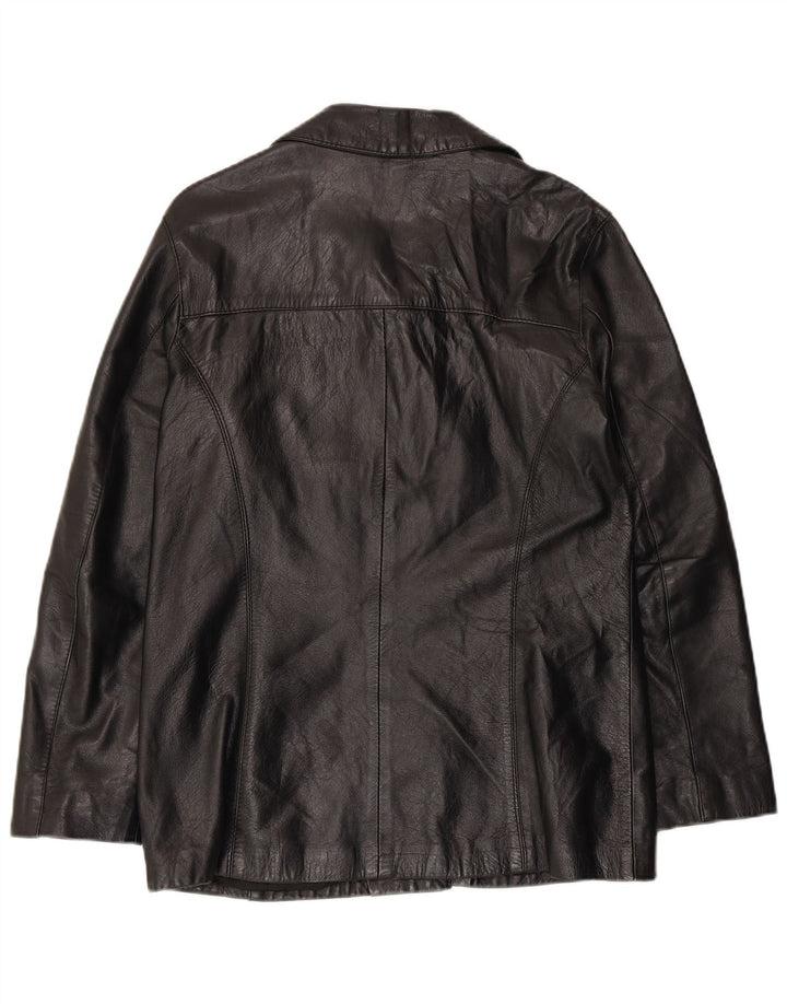 Planet Womens Leather Jacket IT 46 Large Black Leather