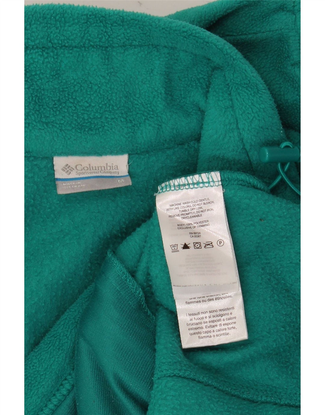 COLUMBIA Womens Fleece Jacket UK 14 Medium Green Polyester