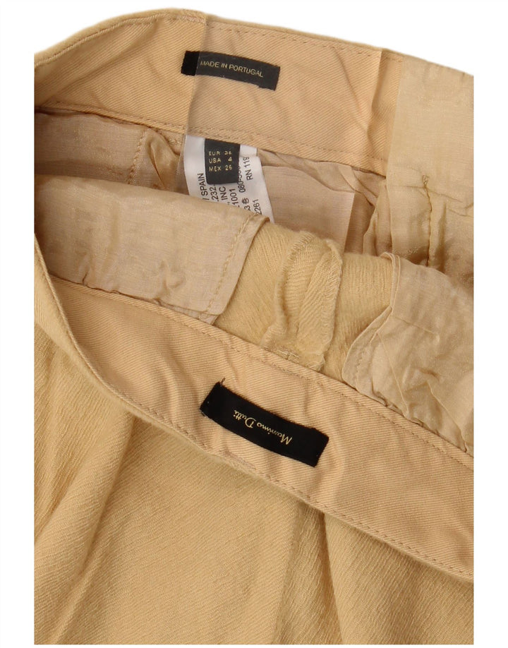 MASSIMO DUTTI Womens Straight Chino Trousers EU 36 XS W26 L26 Beige Wool