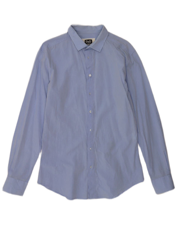 Dolce & Gabbana Mens Slim Fit Shirt IT 50 Medium Blue Cotton