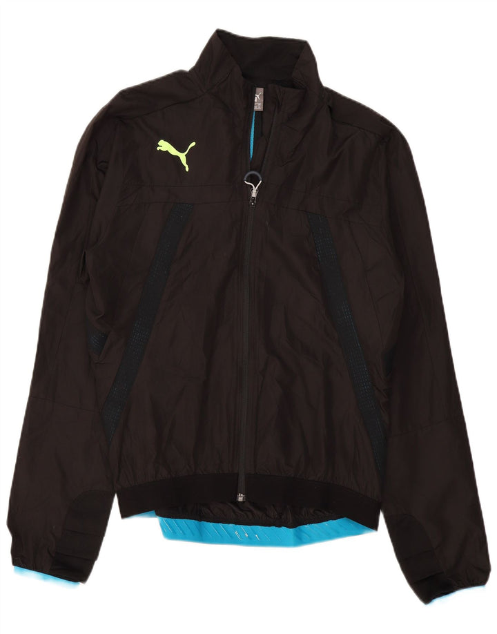 PUMA Mens Tracksuit Top Jacket Medium Black Colourblock Polyester