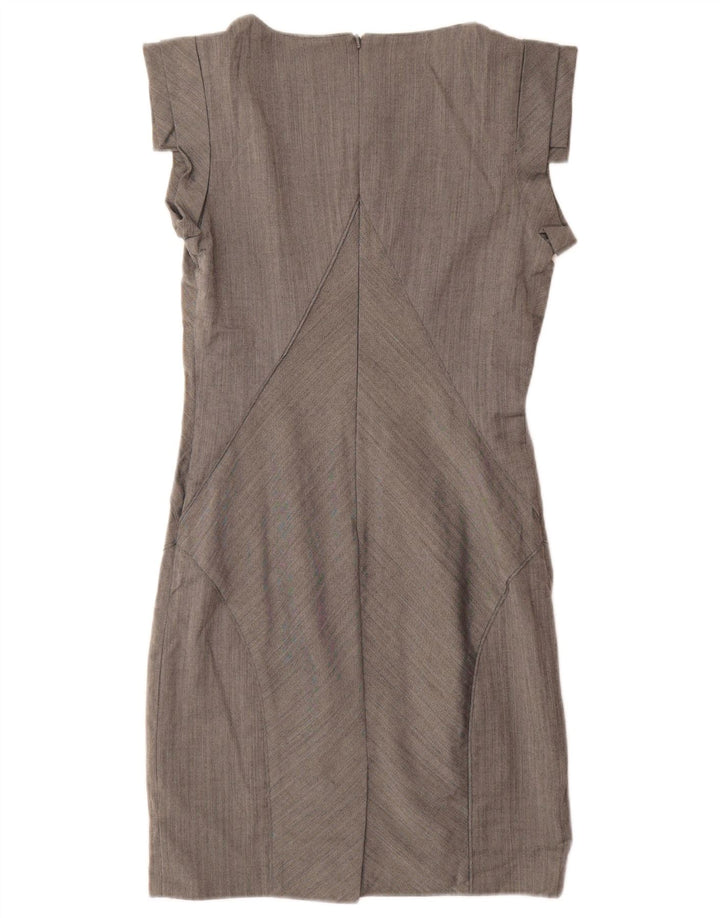TED BAKER Womens Sleeveless Sheath Dress Size 2 Small Grey Herringbone