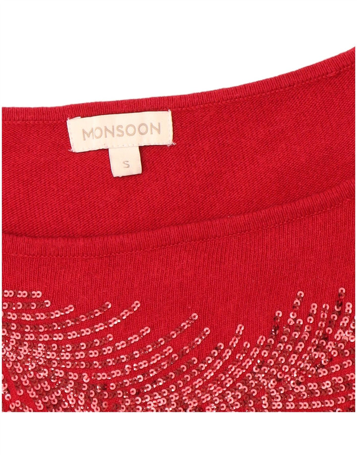 MONSOON Womens Jumper Dress UK 8 Small Red