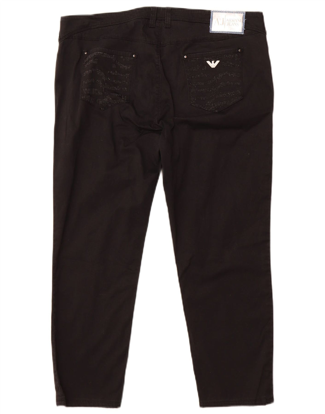 Armani Womens Slim Cropped Trousers W35 L25 Black Cotton