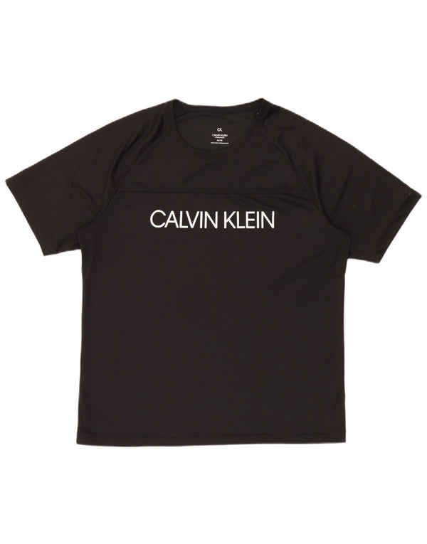 Calvin Klein Mens Performance Graphic T-Shirt Top XL Black Polyester