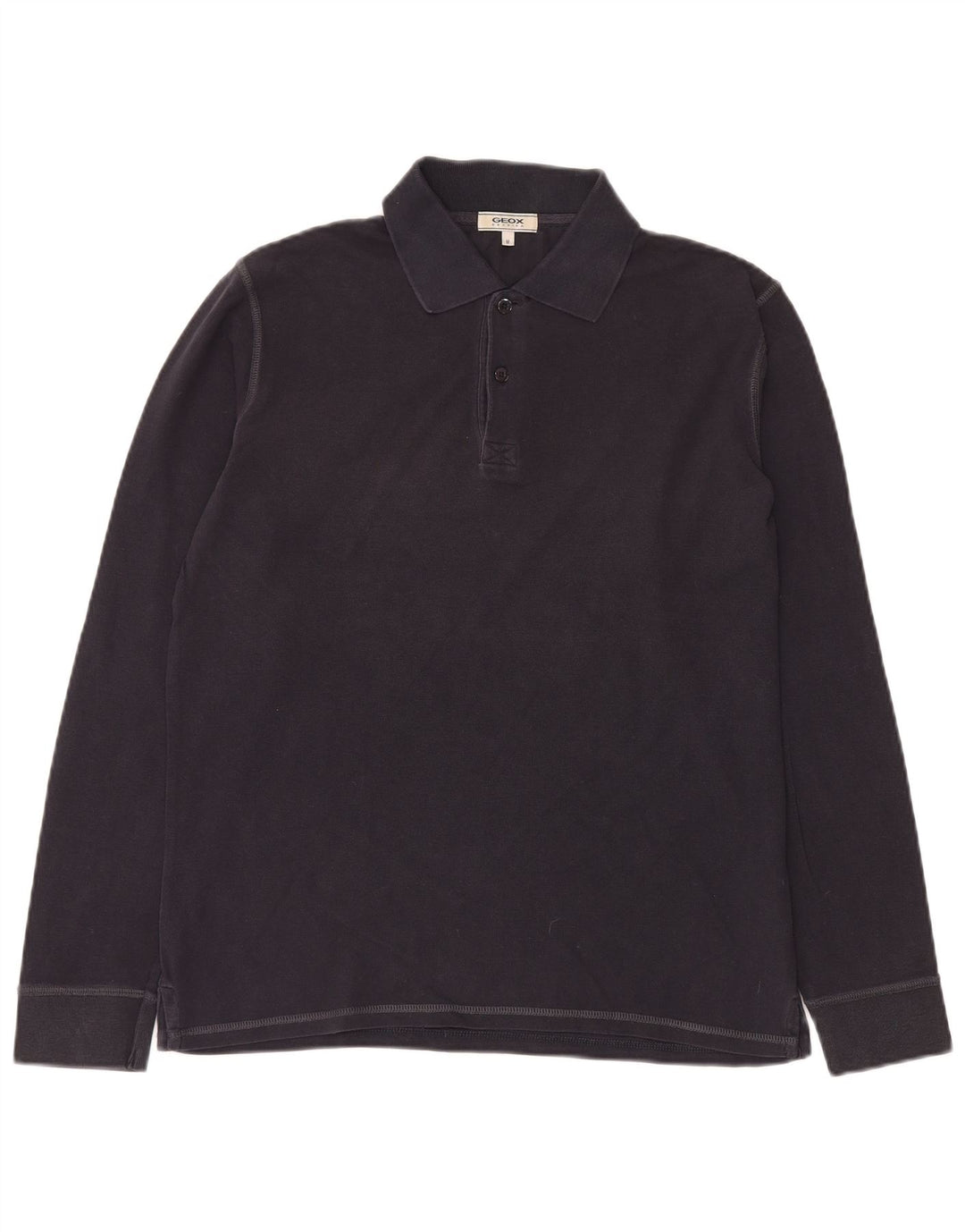 GEOX Mens Respira Long Sleeve Polo Shirt Medium Navy Blue