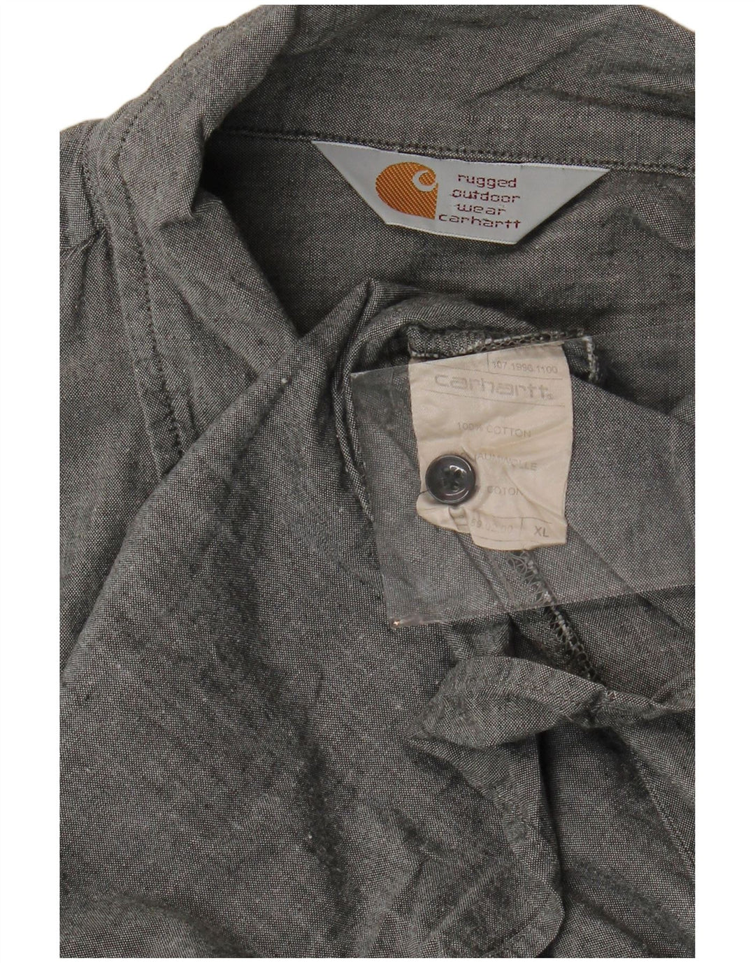 CARHARTT Mens Rugged Short Sleeve Shirt XL Grey Cotton