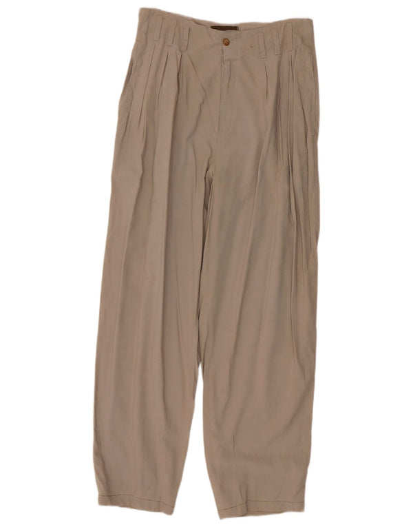Colombus Womens Pegged Casual Trousers Medium W28 L28 Beige Viscose