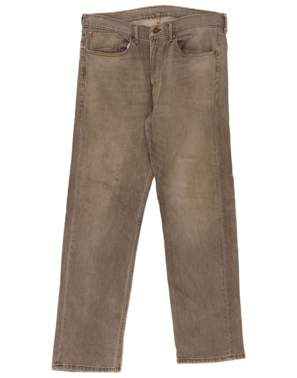 Levi's Mens 505 Straight Jeans W36 L32 Grey Cotton