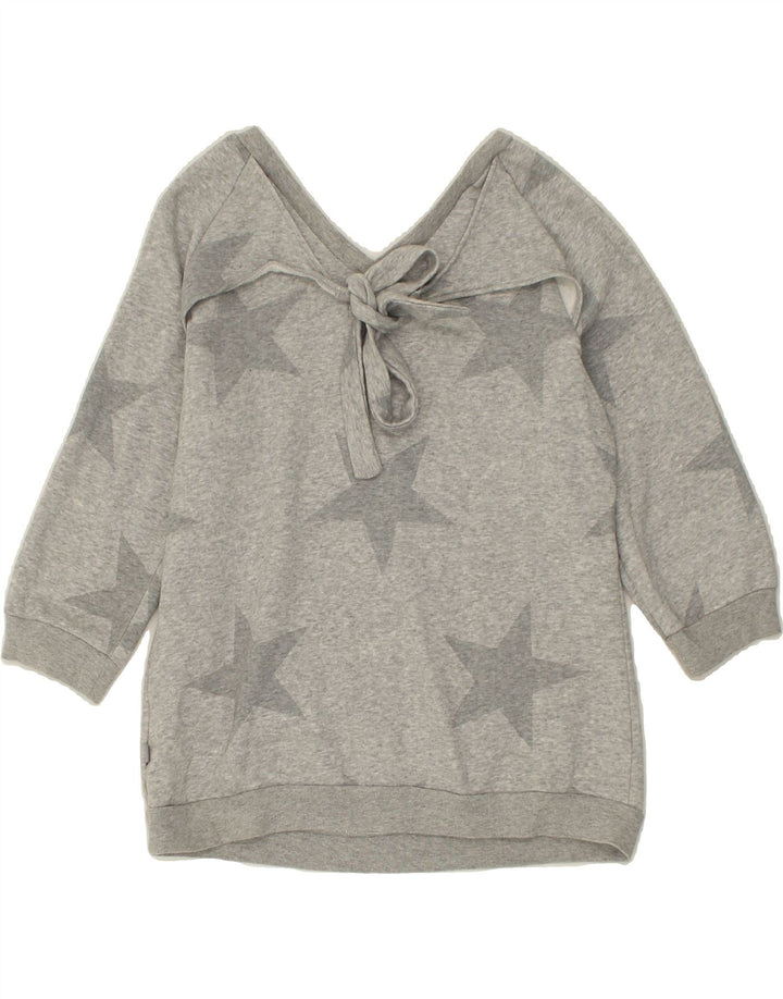 ADIDAS Womens Graphic 3/4 Sleeve Sweatshirt Jumper EU 40 Medium Grey Vintage Adidas and Second-Hand Adidas from Messina Hembry 