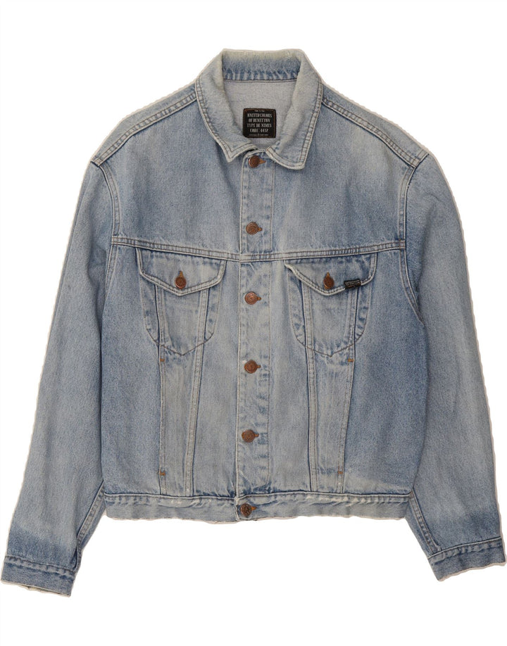 BENETTON Mens Denim Jacket IT 46 Small Blue Cotton Vintage Benetton and Second-Hand Benetton from Messina Hembry 