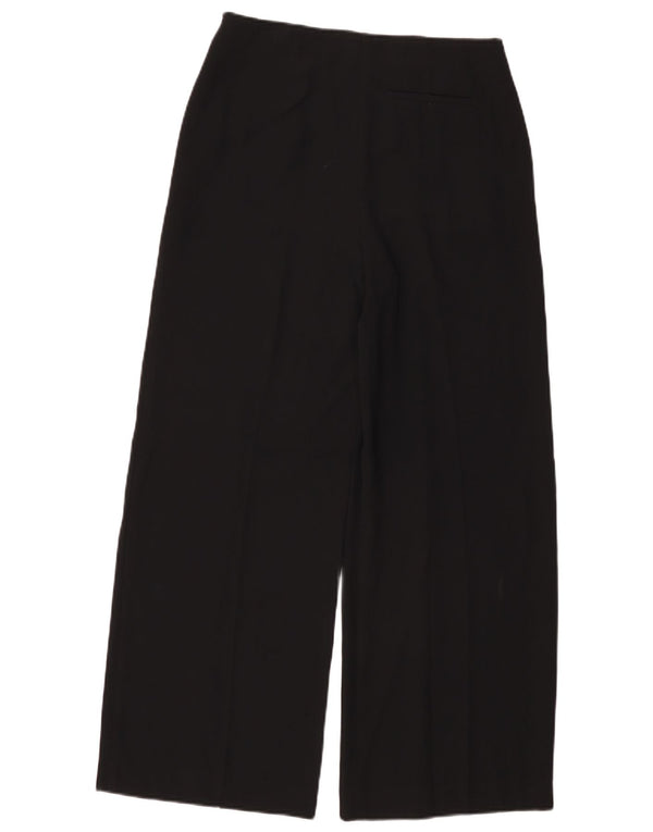 Marks & Spencer Womens Wide Leg Casual Trousers UK 10 Small W30 L28 Black