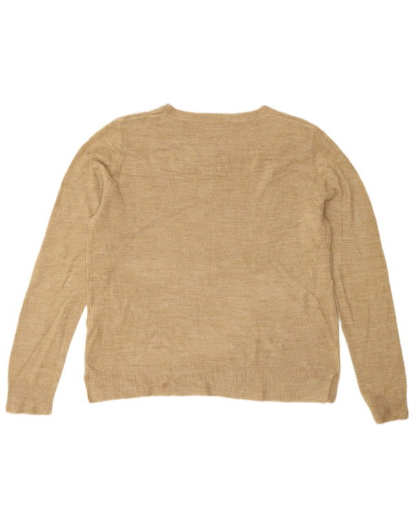 MARKS & SPENCER Womens Sweater UK 14 Medium Beige Acrylic