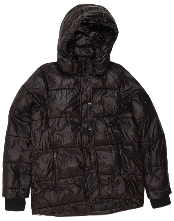 Michael Kors Mens Hooded Padded Jacket UK 38 Medium Black Polyester