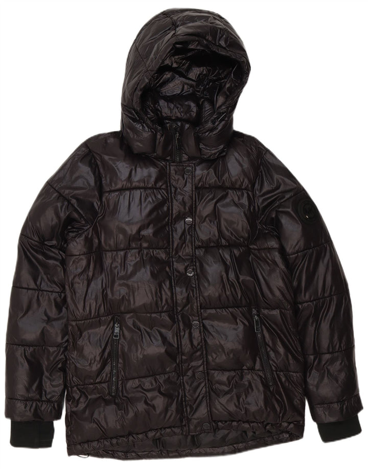 Michael Kors Mens Hooded Padded Jacket UK 38 Medium Black Polyester