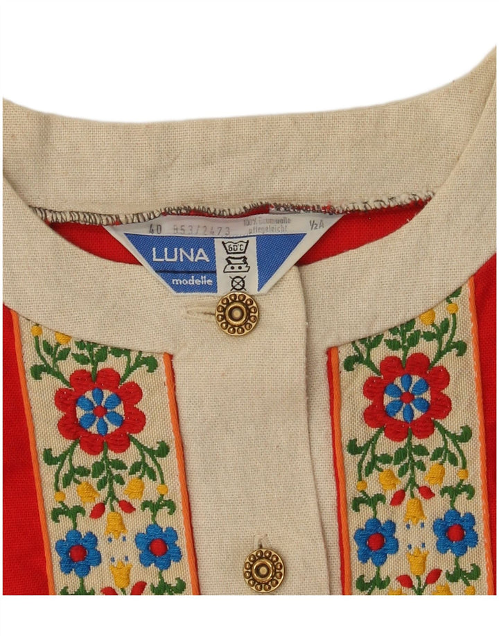 Luna Womens Shift Dress EU 40 Medium Red Floral Cotton